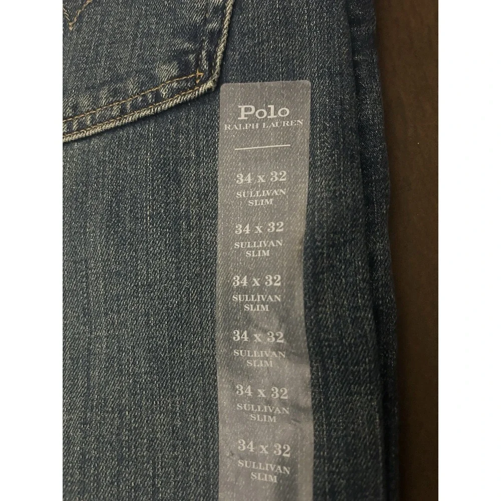 Polo Ralph Lauren Sullivan Slim Jeans Mens 34X32  Blue Stretch Denim